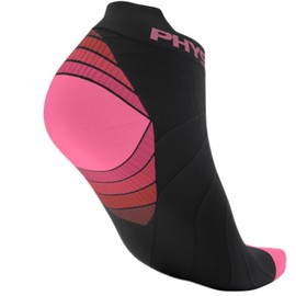 Physix Gear Plantar Fasciitis Compression Socks for Women & Men, Ankle Compression Socks, Arch Support Socks, Compression Foot Socks, Running Compression Socks, Travel Socks, Socks, Black/Pink, L/XL