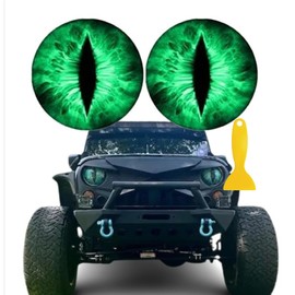 Beast Eyes Headlight Decals Pair, Eyes Decal for Jeep Headlights, Round Headlight Decal,3D Stereo Eyes Headlight Decal Stickers, Funny Decals for Truck Car Body Window Bumper Decoration (#05)