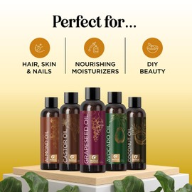 Pure Carrier Oils for - DIY Skin Care Set with Hair Oils Skin Oils for Body Care Moisturizers for Face and Body plus Nail Care - Anti Aging Skin Care DIY Beauty Products Carrier Oil Set