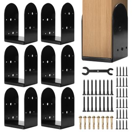 6 Pack 4 x 4 Post Base Bracket, Carbon Steel 4x4 Post Bracket (Inner Size 3.5x3.5) Post Base with Screws for Pavilion Deck Porch Handrail Railing Support