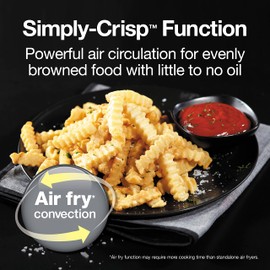 Proctor Silex Simply-Crisp Air Fryer Toaster Oven Combo with 4 Functions Including Convection, Bake & Broil, Fits 6 Slices or 12” Pizza, Auto Shutoff, Black (31275)