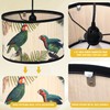 Bioaqua Bamboo Pendant Light with Plug in Cord （15ft）,Macrame Boho