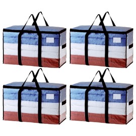 TAILI Extra Large Moving Bags, 4 Pack Clear Heavy Duty Totes For Storage, Wrap Around Handles, Storage Bags for Space Saving Moving Storage, Alternative to Moving Boxes