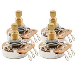 Musiclily Pro HD B500K Full Brass Metric Coarse 18-Spline Split Shaft Pots Linear Taper Potentiometers for Electric Guitar Bass (Set of 4)