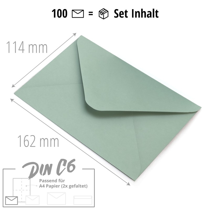 Japun Pack of 100 Paper Envelopes without Window DIN C6