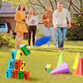 58PCS Carnival Games Combo Set, Dart Board Games Knock Down Can Games Bean Bag Toss Game Party Games Indoor Outdoor Birthday Party Games Fall Festival Field Day Games For Kids Adults Yard Games