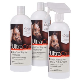 UltraCruz Equine Horse Shampoo, Conditioner and Show Polish Bundle, 32 oz Each