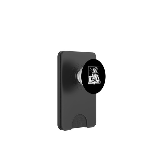 Messy Bun Hair Skeleton Sewer Quilter Halloween Quilting PopSockets PopWallet