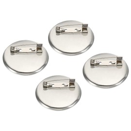 YOKIVE Pack of 50 Brooch Clips Disc Base Blank Clips Sewing Badge Craft Ideal for Art, Home, Business, Daily Use (Silver, 1.38 Inches)