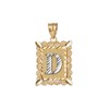 LA BLINGZ 10K Yellow Gold Filigree Alphabet Initial Letter D