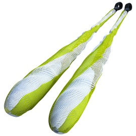 speevers Training Sock Poi Set for Beginners and Professionals, Non Stretch Super Soft Net 5 Colors Available, LED Juggling Ball Props (White - Yellow)