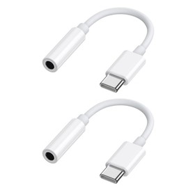 2 psc Transmission Lines USB-C to 3.5mm Headphone Jack Adapter, Audio Connector for USB-C Devices to 3.5mm Audio Plug, Headphones/Speakers Compatibility