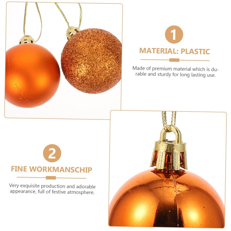 OHPHCALL Fillable Christmas Baubles 48pcs Large Red Christmas Tree Decorations