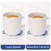 Topdea Drink Coasters with Holder(Set of 6), Navy Blue Marble