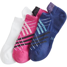 Hue Womens 3-pk. Air Sleek Criss Cross Liner Socks (Blue/pink/white, One-Size)