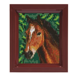 Pracht Creatives Hobby Pracht Creatives Hobby Pixel P31318 Mosaic Gift Box Horse, Pixel Picture with Frame, Easy Plug-In System, No Ironing or Gluing, Organic Plastic Stones
