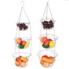 3‑Tier Flower Basket Iron Wire Hanging Vegetable Storage Fruit Organizer