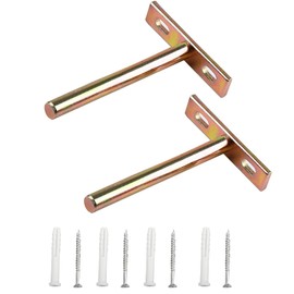 2PCS Floating Shelf Brackets,4inch T Shape Metal Brackets,Heavy Duty Hidden Shelf Brackets for Wall Mounted Decoration Cabinet Furniture Shelf Support with 4pcs Mounting Screws（5*60mm）