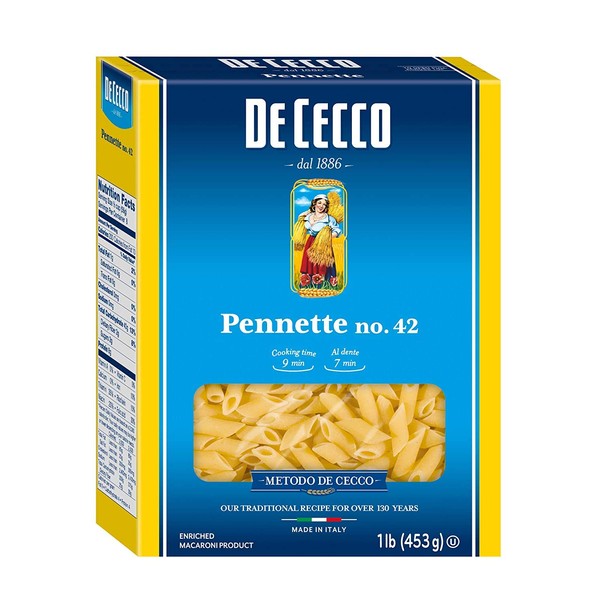 De Cecco Semolina Pasta, Pennette No.42, 1 Pound (Pack of 3)