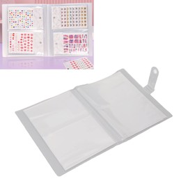 80 Slots Nail Art Sticker Storage Book,Large Capacity Ail Stenicls Organizer Book,Frosted Transparent Empty Nail Art Sticker Photo Album