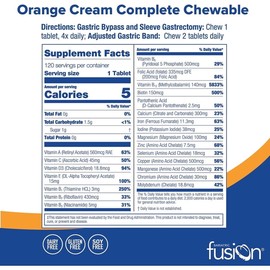Bariatric Fusion Complete Vitamin & Mineral Orange Cream 120 Servings 120 Tablets