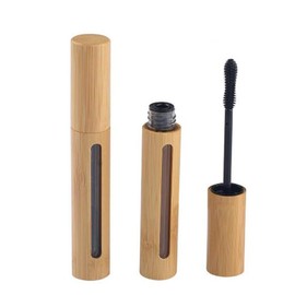 2Pcs 6ml Bamboo Mascara Tube Bottles Refillable Empty Eyelash Container Vials with Eyelash Wand and Plug for Castor Oil Eyelash Growth Oil DIY Mascara Travel Bottles Makeup Beauty Tools