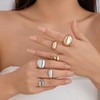 Chunky Gold Rings for Women Adjustable Silver Statement Rings Open