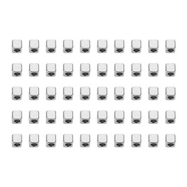 50 Piezas Cuentas de Agujero en Acero Inoxidable, 2.5mm Cuenta Cuadrada con Agujero Redondo de 1mm, Calzos Separadores Metálicos Comunes para Manualidades, Pulseras, Joyería