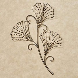 Touch of Class Aria Ginkgo Leaf Metal Wall Art Gold | Hanging Decor for Bedroom, Living Room, Bathroom