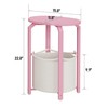 TUTOTAK Oval End Table with Woven Storage Basket, Pink Small