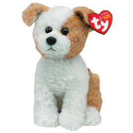 TY Beanie Baby Corky Tan/White Dog