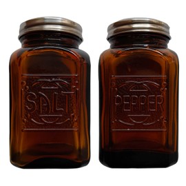 Ritadeshop Depression Style Glass Salt and Pepper Shakers (Amber)