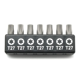 TMAX 7pc 1 Inch T27 Torx Bit Set - Quick Change Star Driver Bits for T27 (T-27) Screws and Heads