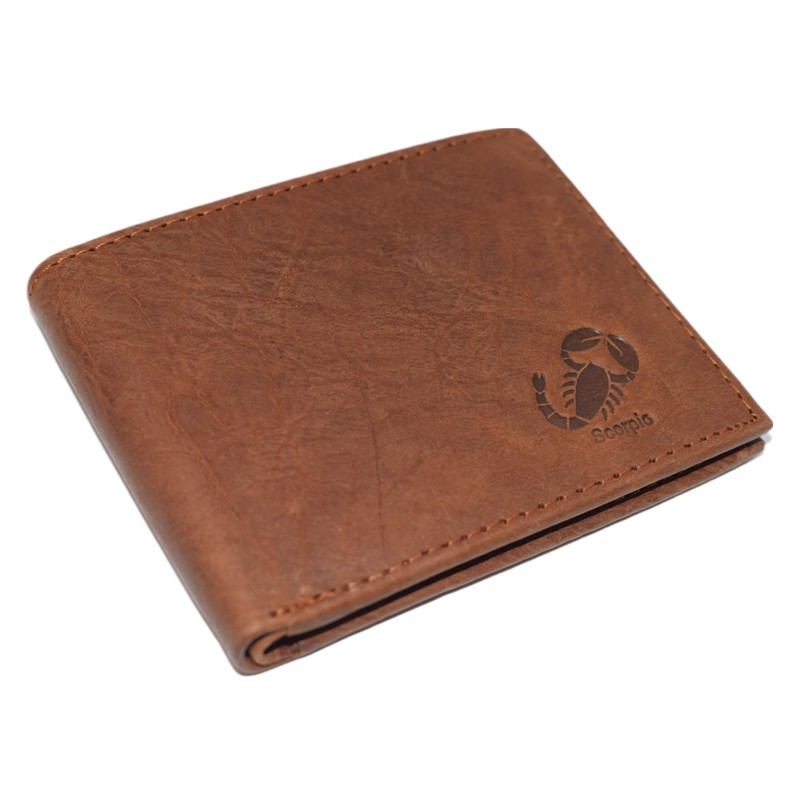 MARSHAL Scorpio Logo Men's Bifold Trifold RFID Blocking Real Leather