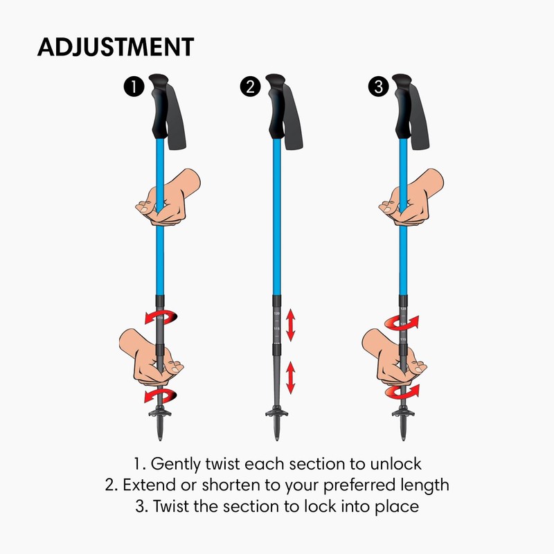 Fizan Compact 3 Trekking Poles – 5.6 oz Ultralight, Backpacking,