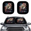 Quelytytrip Eagle Flag Print 2PCs Car Windshield Sun Shade,Blocks 99%