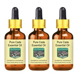 Devprayag Pure Cade Essential Oil (Juniperus oxycedrus) with Glass Dropper Natural Therapeutic Grade Steam Distilled (Pack of Three) 100ml X 3 (10 oz)