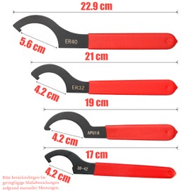 Esshogo Set of 4 Hook Key Tool, C Hook Wrench, Hook Wrench Set, C Shaped Wrench, Coilover Key, Coilover Spanner, Steel Key
