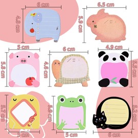AMFUN 20 Pack Cute Sticky Notes Set, Cartoon Animal Sticky Notes, 8 Styles Animals, Refrigerator Sticky Notes, Small Sticky Notes, Party Bags Filler for School, Office, Student Class Gifts