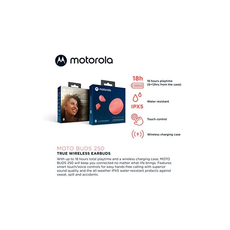 Motorola Audífonos Moto Buds 250 Inalámbricos Bluetooth con Micrófono Estuche