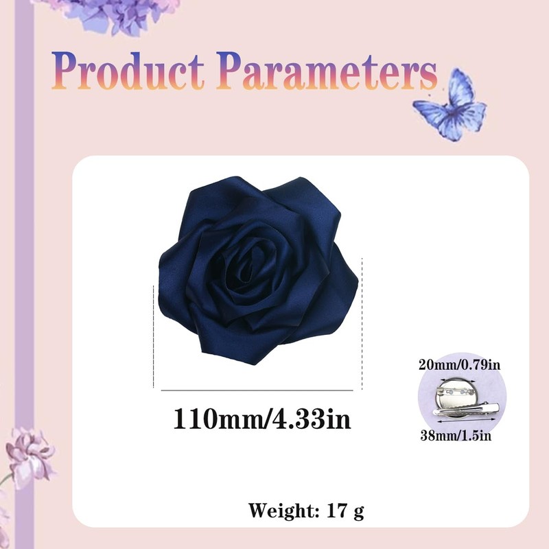 Dainty Flower Hairpins Hair Clip for Women Organza Stain Fabric