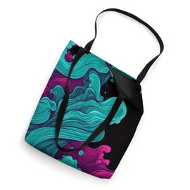Abstract Wave Art Teal Magenta Tote Bag