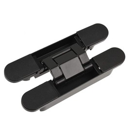 TamBee Hidden Hinges Concealed Door Hinge - Black, Zinc Alloy, Invisible, 3 Way Adjustable for Hidden Door, Bookcase Door and Secret Doors 6 Inch (1 Hinge)