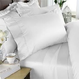 Egyptian Cotton Factory Outlet Store Rayon from Bamboo 4 (Four) Piece Luxurious 1200 Thread Count Cal King Size Goose Down Comforter Set, White Solid Color, 1200 TC - 750FP - 50Oz.
