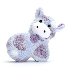 Soft Dog Toys 5" Silly Squad Plush Squeakers Colorful Choose Bunny Cow Lamb or Full Set (Cow - Blue with Purple Hearts)
