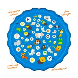 ArtCreativity Splash Pad for Kids and Pets - 60 Inches - Non-Slip Sprinkler Baby Play Mat with Sound & Light - Outside Water Toys for Toddlers and Dogs - Inflatable Kiddie Summer Wading Pool Toy