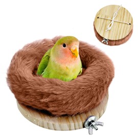 Hamiledyi Bird Bed for Cage Plush Parrot Hanging Hammock Warm Bird Nest Parrot Nest House Snuggle Hut Birds Sleeping Bed Soft Warm Hammock for Parakeet Lovebird Cockatoos Budgies(Brown)