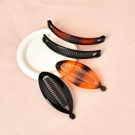 Banana Hair Clips for Thick Curly Hair Accessories Banana Clip Fishtail Hair Clip Combs for Women Hair Clincher Comb Banana Clips Hair No Slip Fish Hair Barrettes 4 Pcs