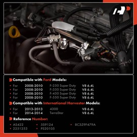 A-Premium Manifold Pressure (MAP) Sensor [3 Pins] Compatible with Ford F-250 F-350 F-450 F-550 Super Duty 2008-2010 6.4L & International Harvester 4300 2013 6.4L, TerraStar 2014 6.4L