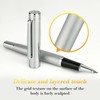 MCNTEIK Silver Rollerball Pen, Stunning Luxury Pen with Mesh Texture
